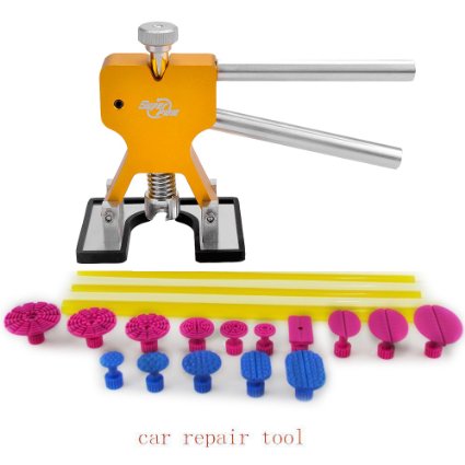 Super Pdr 22pcs DIY Paintless Dent Repair Tools Golden Dent Lifter Spiral Pro Tabs Kit