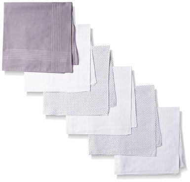 Dockers Men's 6 Piece Fashion Black and White Hankie Set