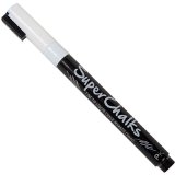 SuperChalks White Liquid Chalk Marker Pen - 3mm Fine Tip - ONLY SUITABLE FOR NON POROUS SURFACES