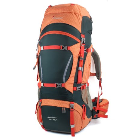 Mountaintop 65L10L Internal Frame Hiking Backpack for Outdoor Hiking Travel Climbing Camping Mountaineering with Rain Cover-5821