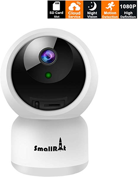 Wireless Security Camera, IP Camera 1080P HD WiFi Home Indoor Camera for Baby/Pet/Nanny, Motion Detection, 2 Way Audio Night Vision, Compatible with Alexa, with TF Card Slot and Cloud