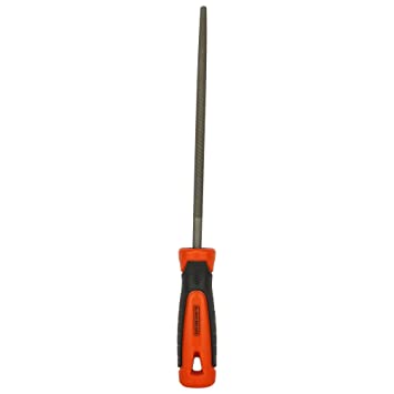 BLACK DECKER Steel 200mm 2nd Cut Round File (Orange) (BDHT22145)