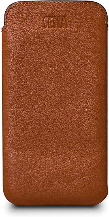 Sena UltraSlim Leather Sleeve Cell Phone Case for Samsung Galaxy S9 - Wirless Charging Compatible, Tan