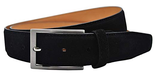 Ground Mind Mens Suede Leather Dress Belts with Pin Buckle for Jeans & Casual Wear