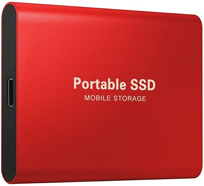 16TB USB 3.1 Type-C Large Capacity Portable External Hard Drive Portable SSD for All Smartphone PC Computer/Laptop Data Storage and Transfer (red)