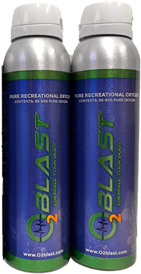 95% Pure Oxygen Supplement, Quick Recovery for Exercise, Hangovers, and Altitude Sickness. Sanitary flip top Cap (4 Liter Oxygen Canisters - 2 Pack - All Natural)