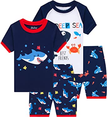 shelry Children Pajamas Cotton Dinosaur Kids Clothes Boys Cartoon Sleepwear Toddler Clothes