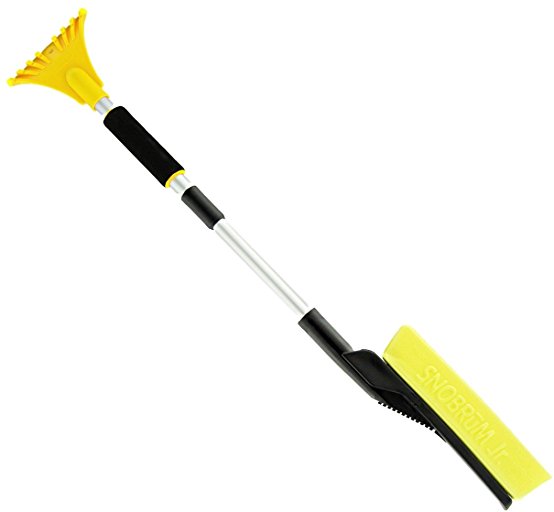 SnoBrum Jr. Snow Removal Tool 27" to 33.5" with Extending Handle- Remove snow from vehicles and more without scratching