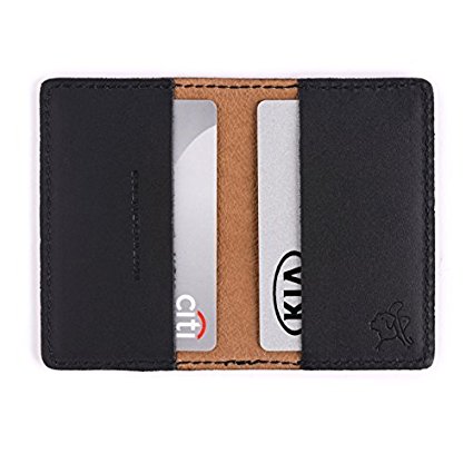 Saddleback Leather Business / Credit Card Wallet - RFID-Shielded Full Grain Leather Slim Bifold - 100 Year Warranty