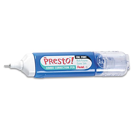 Pentel Presto Jumbo Correction Pen, Fine Point, 12 ml, 2 Packs