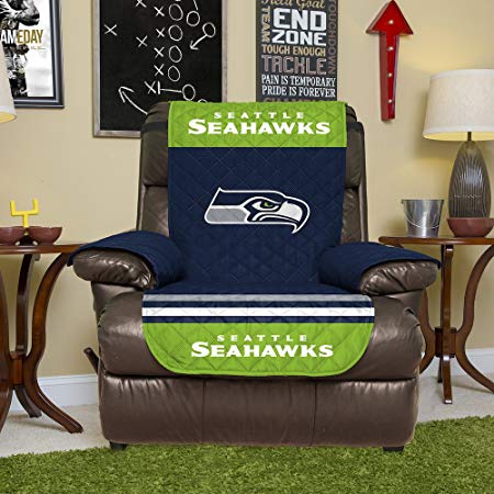 Pegasus Home Fashions NFL Recliner Reversible Furniture Protector with Elastic Straps, 80-inches by 65-inches