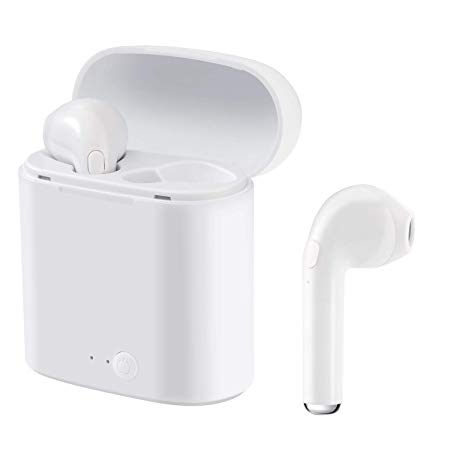 Wireless Earbuds Bluetooth Headphones Sweatproof Sports with Headset Charging Case Mini Size HD Stereo in-Ear Noise Canceling Earphones with Mic for Phone iOS Android Smart Phone-iv