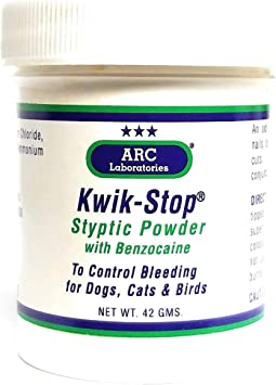 ARC Laboratories Kwik-Stop Styptic Powder for Dogs, Cats and Birds (42-gm container) by Arc International
