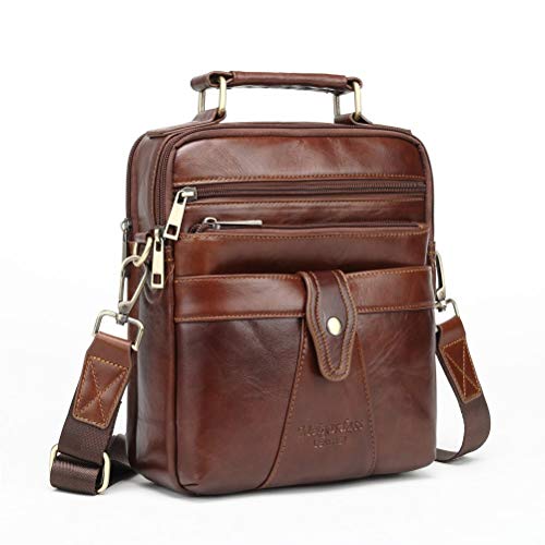 Langzu Men's Genuine Leather Messenger Shoulder Bag Handbag Laptop iPad Briefcase