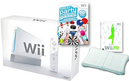 Nintendo Wii Console (Includes Wii Sports)   Wii Fit Bundle - UK PAL Version (Limited Stocks)