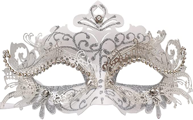 Women/Men Masquerade Metal Masks Venetian Halloween Costume Mask Mardi Gras Mask