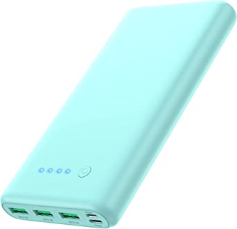 Portable Charger 36800mAh,3 USB Outputs Power Bank, Dual Input External Battery Pack,USB-C High-Speed Charging Backup Charger Compatible with iPhone 14/13,Samsung Galaxy Android Google and More-Green