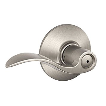 Schlage F40VACC619 Accent Privacy Lever, Satin Nickel