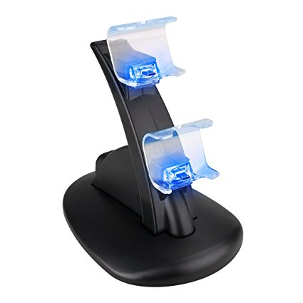 MOFIR PS4 Controller Charger Vertical Dual Micro USB Charging Dock Stand with LED Indicator for PS4 Playstation 4