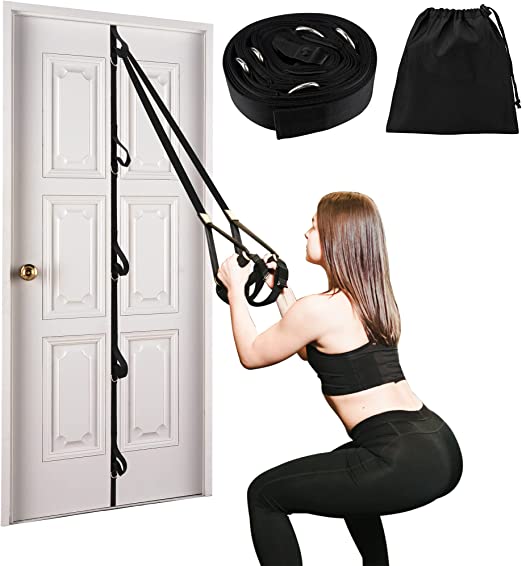 Upgraded Door Anchor Strap for Resistance Bands, Workout Resistance Band Door Anchor with Portable Storage Bag, Secure Multi Point Anchor Gym for Home Fitness(Bands Not Include)