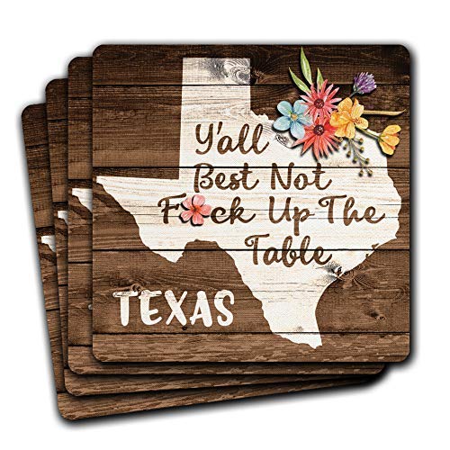 Texas State Gift Souvenir 4pc Coaster Set