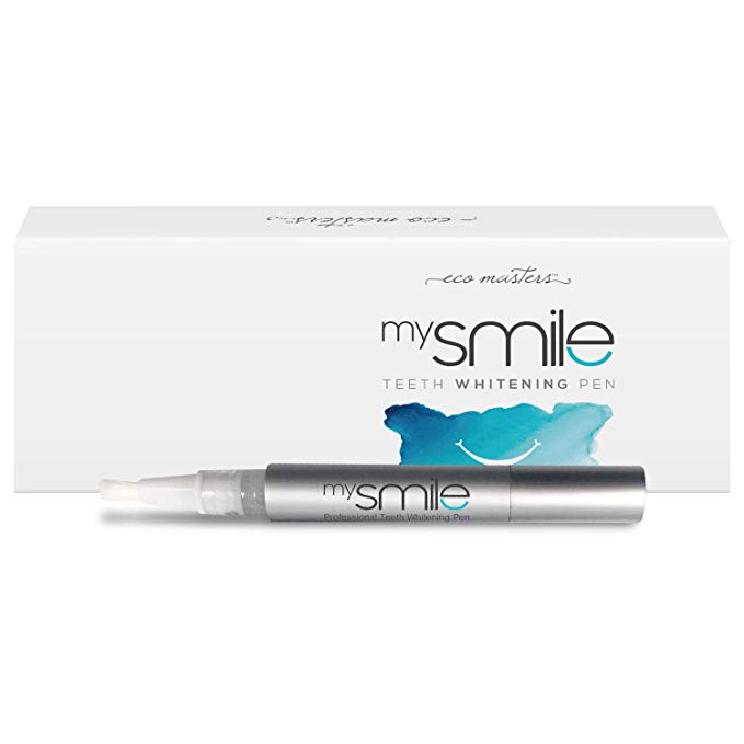 mysmile - Teeth Whitening Pen - 2ml - Essential Tooth Gel Whitener Pen For Instant White Teeth, Brighter Smile, Best Dental Care Pen, Natural, Peroxide & Oil Free, Oral Beauty, Bleach Your Teeth
