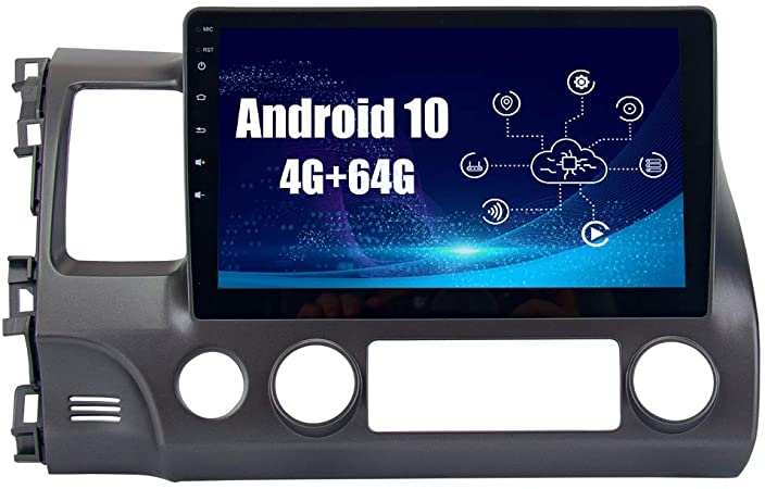 SYGAV Android 10 for 2006-2011 Honda Civic Acura CSX Radio Built-in Carplay Android Auto 10.2 Inch Touch Screen Car Stereo GPS Navigation Head Unit