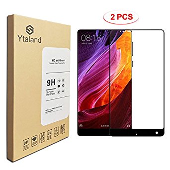 [2 Pack] Xiaomi Mi Mix 2 Screen protector, Full Covered Tempered Glass Anti-fingerprints Thin 9H Screen Hardness Screen Protector For Xiaomi Mi Mix 2 Black Colour