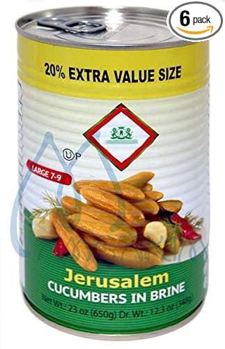 Jerusalem Pickled Cucumbers in Brine Pack of 6