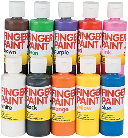 Finger Paint Set for Kids (10 Bright Colors) Educational and Learning Activities for Kids