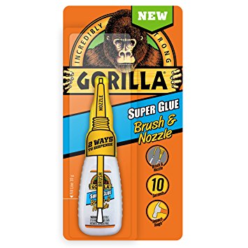 Gorilla Super Glue Brush & Nozzle, 10 g, Clear