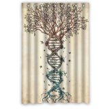 Awesome Art Tree of Life Waterproof Fabric Polyester Bathroom Shower Curtain with 9 Hooks 48w x 72h