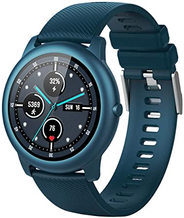 ELEGIANT Smart Watch, Fitness Tracker with Heart Rate Monitor,IP68 Waterproof Pedometer Exclusive 4 Dials 1Custom Dial, Smartwatch with Sleep Monitor for Men,340mAh,Bluish