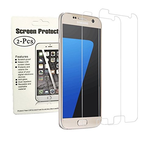 Galaxy S7 Screen Protector [2-Pack] MaxDemo Ultra HD Premium Shield Tempered Glass,Plexiglass [ Anti-Bubble][Anti-Scratch] Screen Protector for Samsung Galaxy S7