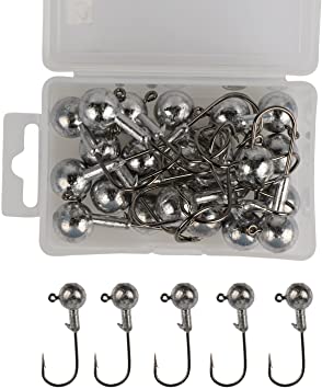 Goture Jig Hooks Set Kit with Fishing Tackle Box Fish Head Hooks