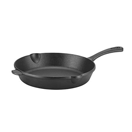 Cuisinart CIPS22-24H Open Round Fry Pan with Helper Handle, 10", Black