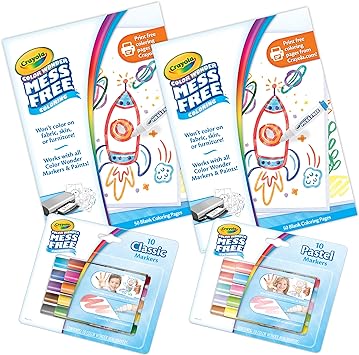 Crayola Color Wonder Mess Free Coloring Kit (120ct), 100 Coloring Pages, 20 Mini Markers, Holiday Gift for Kids & Toddlers, 3