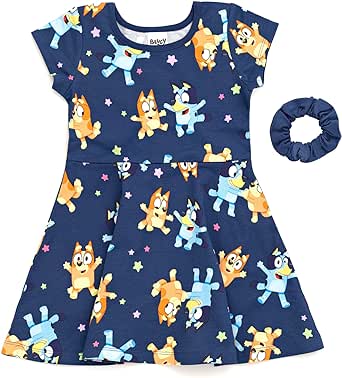 Bluey Bingo Skater Dress and Scrunchie Infant to Big Kid