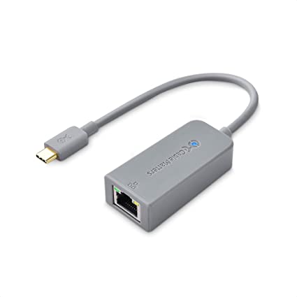 Cable Matters USB C to Ethernet Adapter (USB C to Gigabit Ethernet Adapter) in Gray - USB-C and Thunderbolt 3 Port Compatible for MacBook Pro, Dell XPS 13 15, HP Spectre x360, Surface Book 2 and More