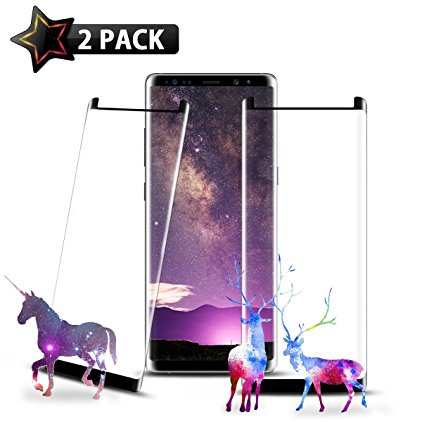 Verson Screen Protector for Galaxy Note 8, [2 Pack] 9H Hardness / Anti-Fingerprint / Scratch Proof / Anti-Scratch / Edge-to-Edge Full Coverage Tempered Glass Film (Note 8 - 2Pack)