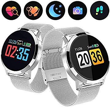 0.95" OLED Fitness Tracker Smart Watch for Women Men,【July 15 & 16 Deals】Activity Tracker with Heart Rate Monitor Blood Pressure Sleep Monitor, Pedometer GPS Tracker (Ultra-Long Battery Life)