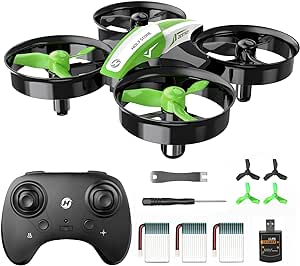 Holy Stone Kid Toys Mini RC Drone for Beginners Adults, Indoor Outdoor Quadcopter Plane for Boys Girls with Auto Hover, 3D Flip, 3 Batteries, Headless Mode, Xmas Toddler Gift, Green