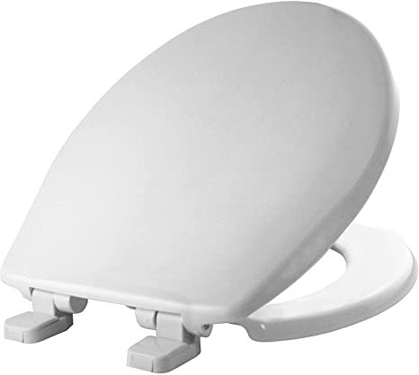 Mayfair 880SLOW 000 Caswell Toilet Seat Will Slowly Close and Never Loosen, Round, Long Lasting Plastic, White