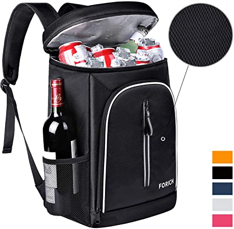 FORICH Soft Cooler Backpack Insulated Waterproof Backpack Cooler Bag Leak Proof Portable Small Cooler Backpacks to Work Lunch Travel Beach Camping Hiking Picnic Fishing Beer for Men Women (Black)