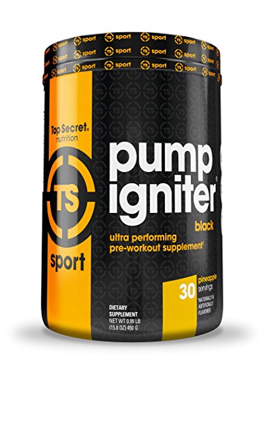 Top Secret Nutrition Pump Igniter Black Net Wt. 0.99 lbs. (30 servings) Pineapple