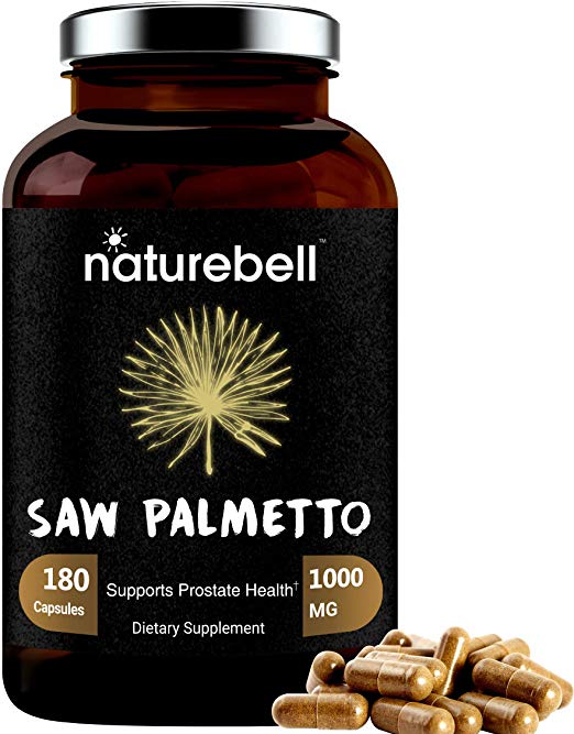 Maximum Strength Saw Palmetto Supplement, 1000mg Per Serving, 180 Capsules, Strongly Promotes Prostate Health and Urinary System, Non-GMO and Made in USA