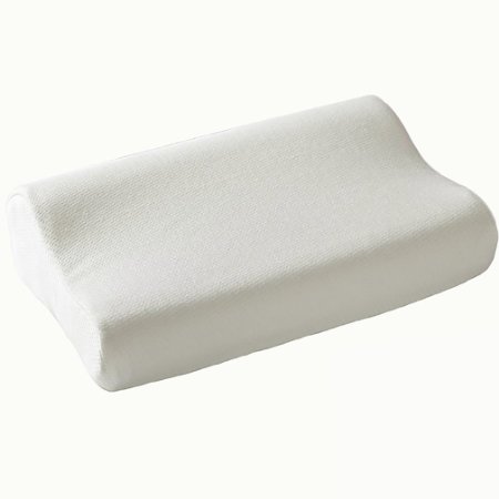 FY-Living Memory Foam Contour Pillow Neck Pillow for Sleeping White Washable Cover Standard Size 1-Pack