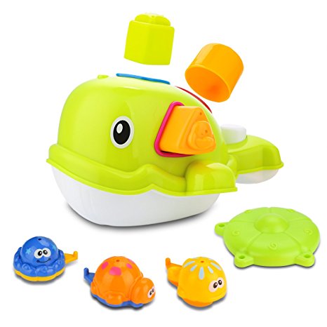 Bath Toys, Educational Learning Whale Bathtub Toys for Toddlers Kids Boys