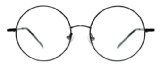 Metal Full Rim Round Eyeglasses Frame Large Size - Black Brown Gold Gunmetal Grey or Silver Black