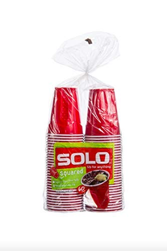 Solo Squared Red Party Cups 18 Oz 60 Count